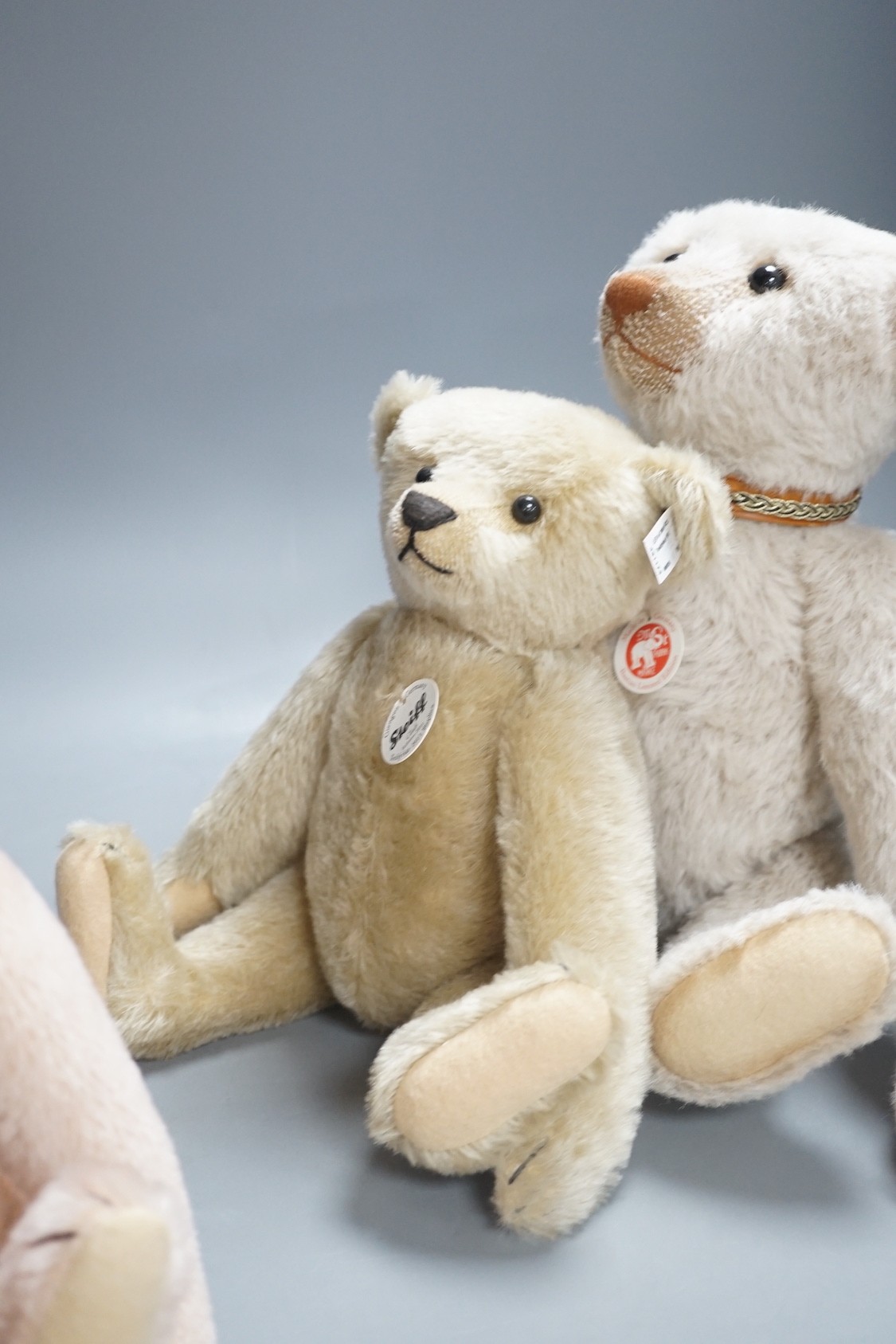 Steiff Limited Edition 1908 Rosa, box and certificate, 35cm, Steiff Bastian Limited Edition no.553, box and certificate, 38cm, and Steiff Bear 1911 Sand, no.926, box and certificate, 32cm